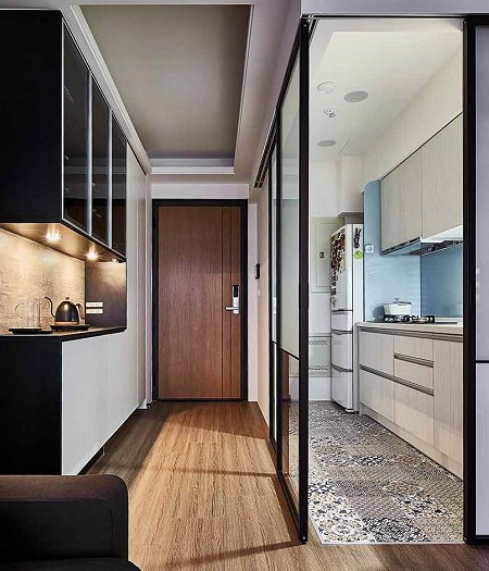 台南細鋁框拉門客廳隔間 - 通透明亮實景