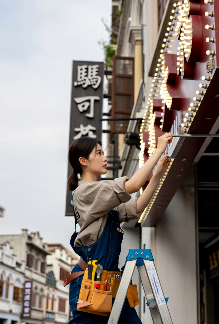 玖伍柒廣告招牌專業施工團隊現場安裝